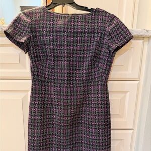 Eliza J Black and purple plaid Midi Dress